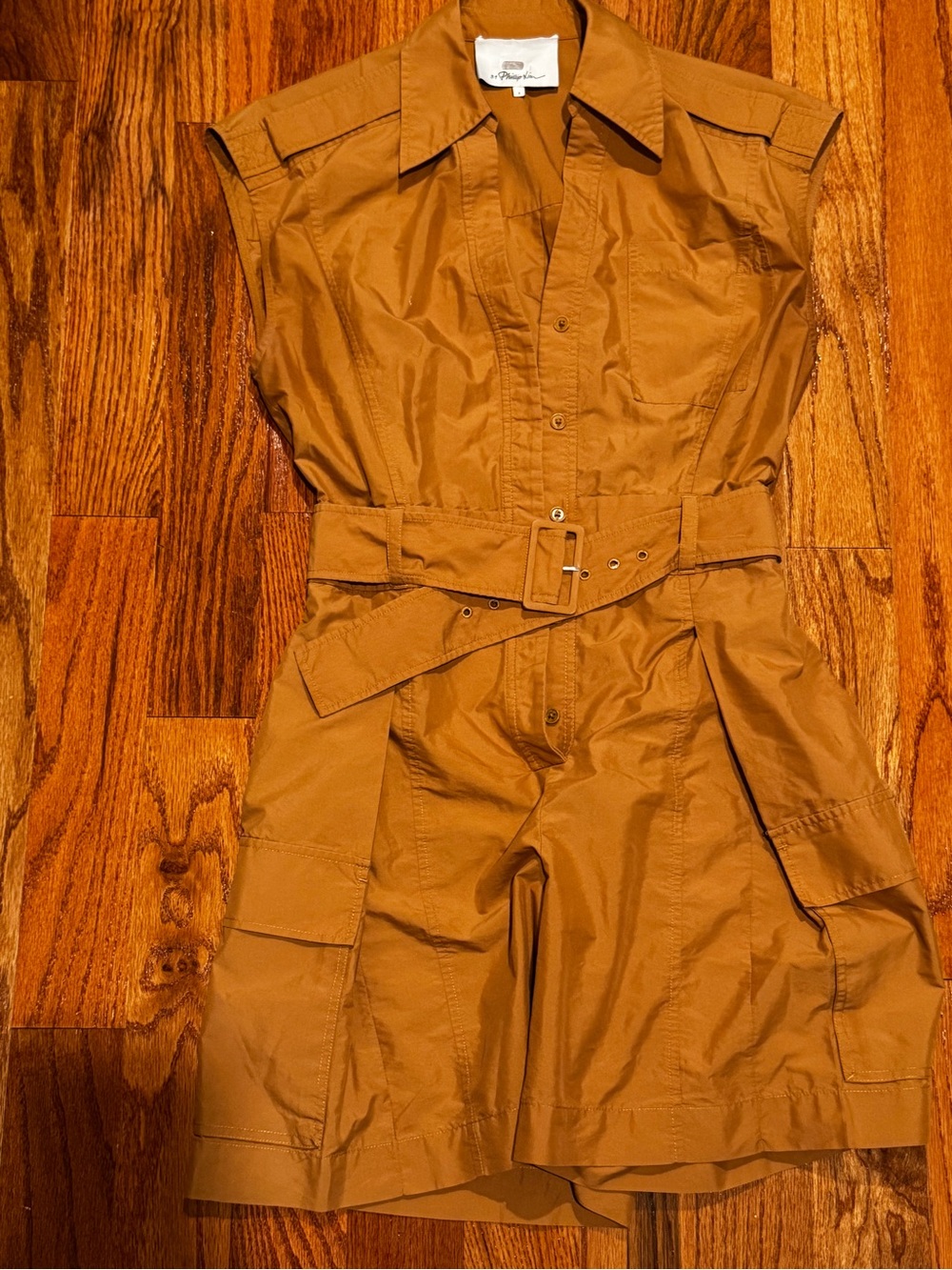 3.1 Phillip Lim Camel Utility Belted Cargo Romper size 4 - Picture 5 of 6